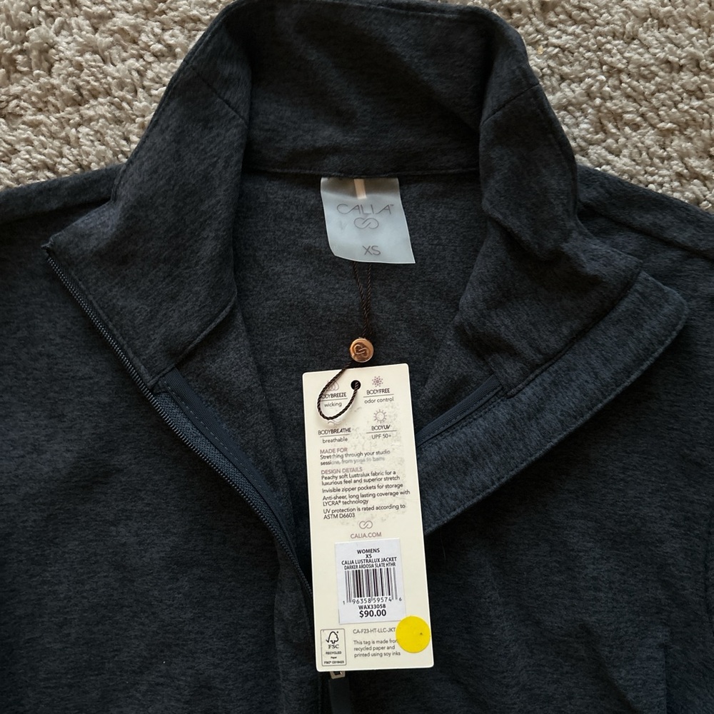 Women's Dark Blue Yoga Zip-up - Picture 4 of 6